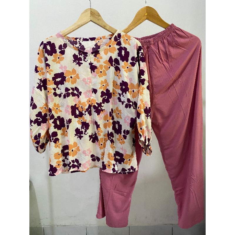 Setelan Rayon Juwita Tangan Panjang &Celana Panjang