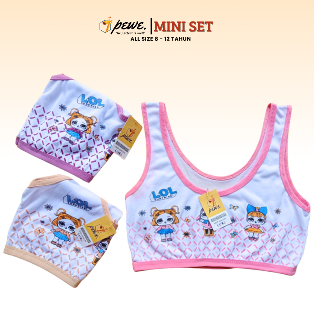 1/2 Lusin Miniset Anak Perempuan SD Usia 8-11 Tahun | Step 1 Mini Set Bahan PE Spandex Adem Lembut