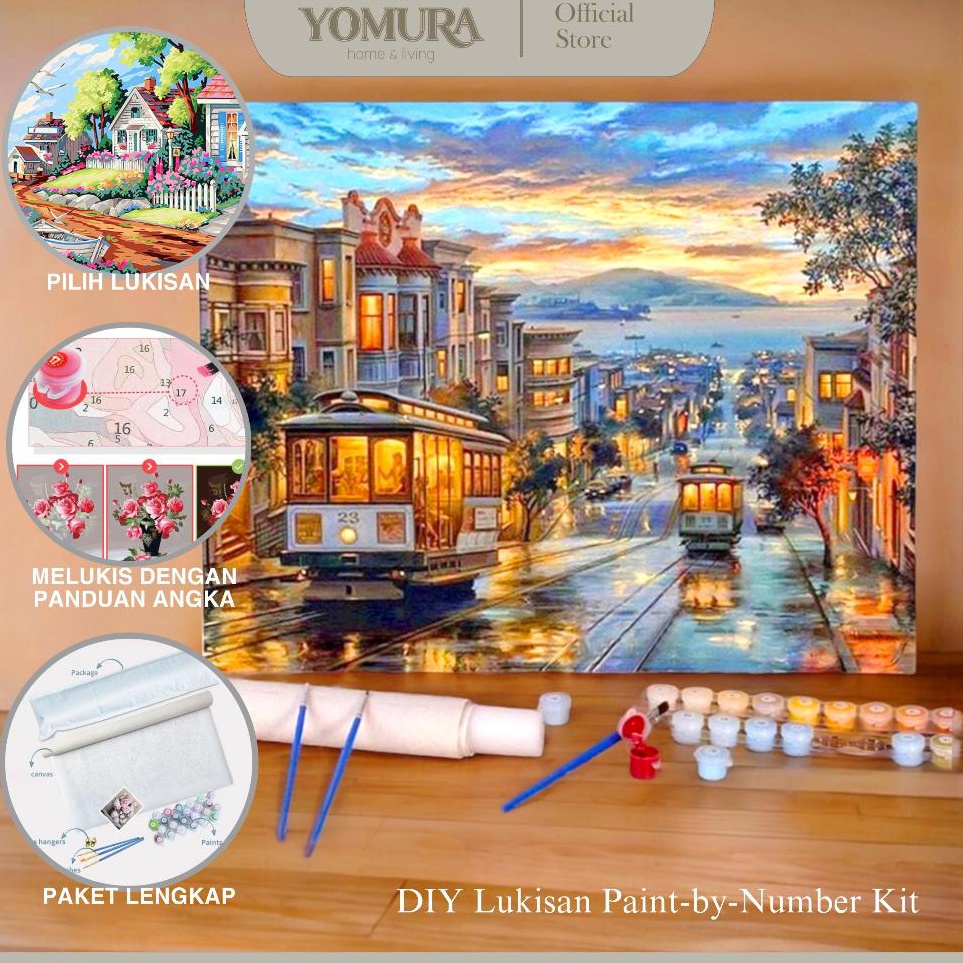 

Harga Spesial YOMURA Kit Lukisan Kanvas Paint By Number 5x4 cm 3x3 cm Jumbo Lukis Dengan Angka Canvas Set Kegiatan Edukasi Anak Dewasa Dekorasi Tembok DIY