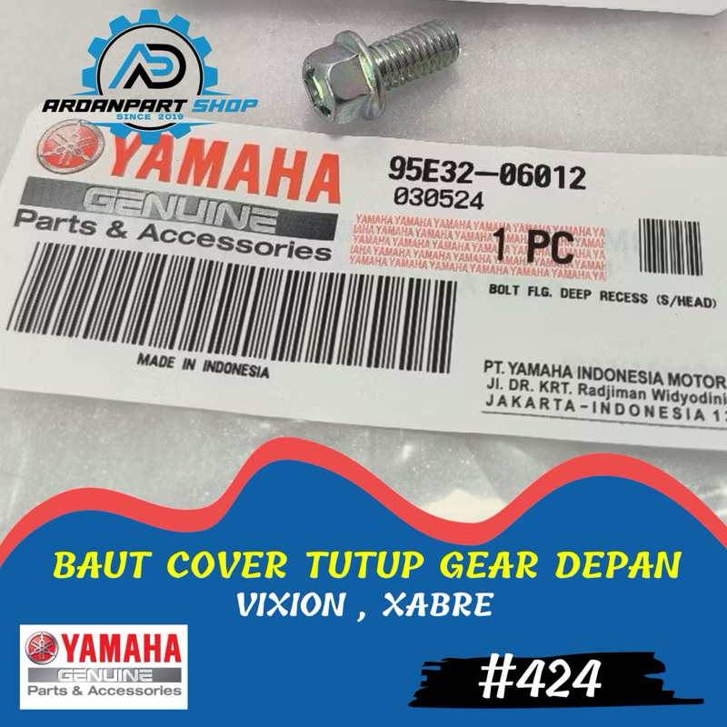 BAUT COVER GEAR DEPAN , TUTUP RANTAI GEAR DEPAN VIXION , XABRE ORIGINAL YAMAHA 95E32-06012