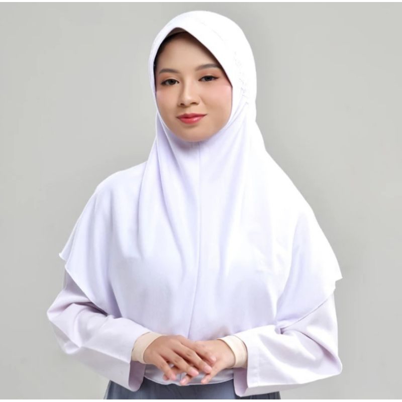 Hijab Instan Serut Tali Belakang Untuk Sekolah/Harian