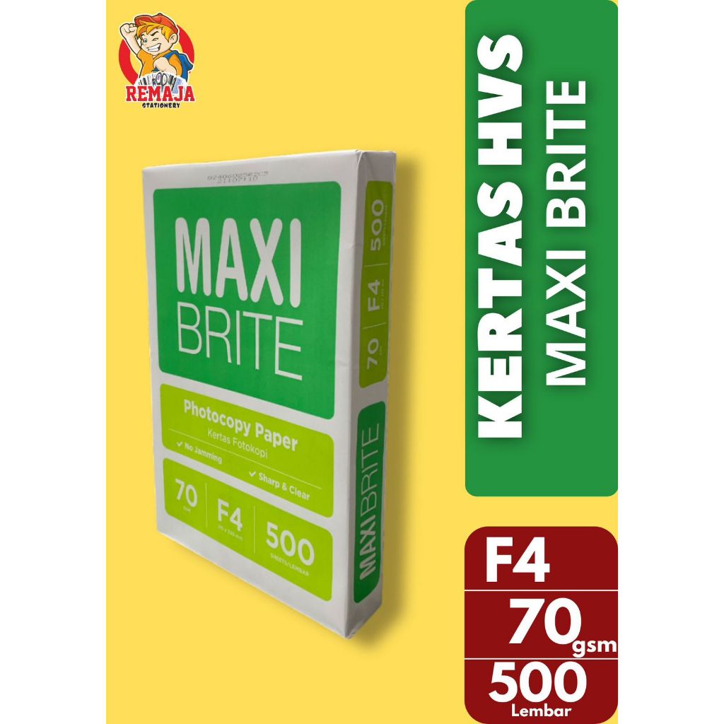 

Kertas HVS MAXI BRITE F4 70gsm 500 Lembar