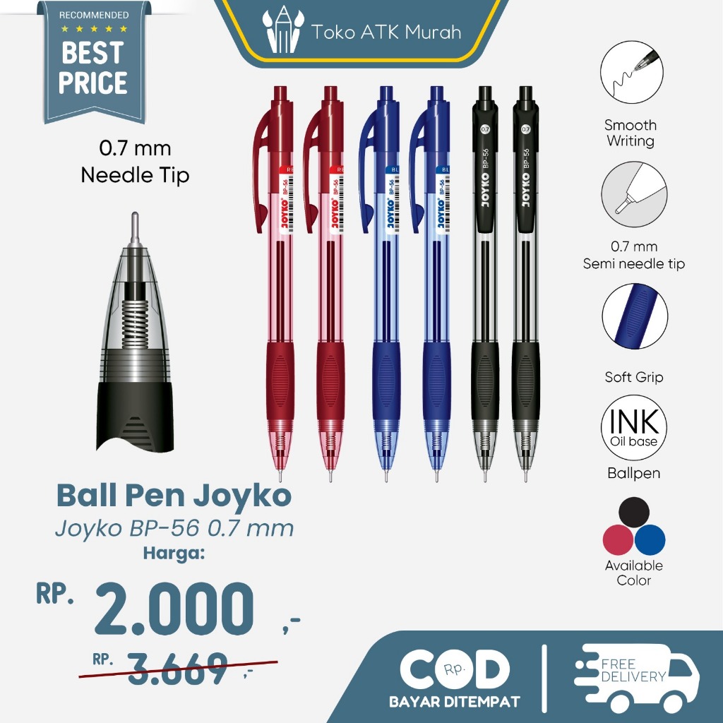 

Ball Pen Pulpen Pena Joyko BP-56 0.7 mm Satuan