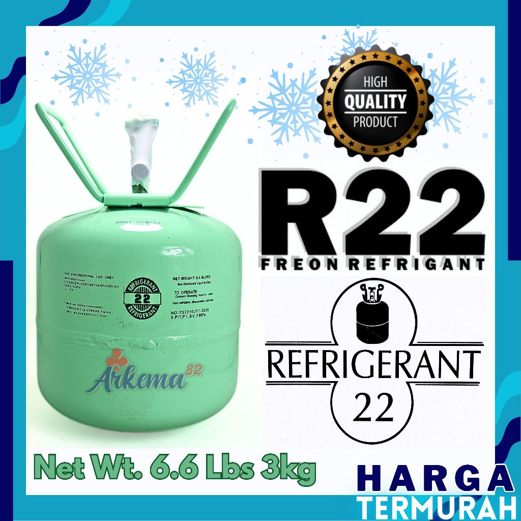 Refrigerant R22 Refrigerant R22 Tabung Dan Isi 3 Kg Refrigerant Ac R 22 Refrigant Tabung Besar