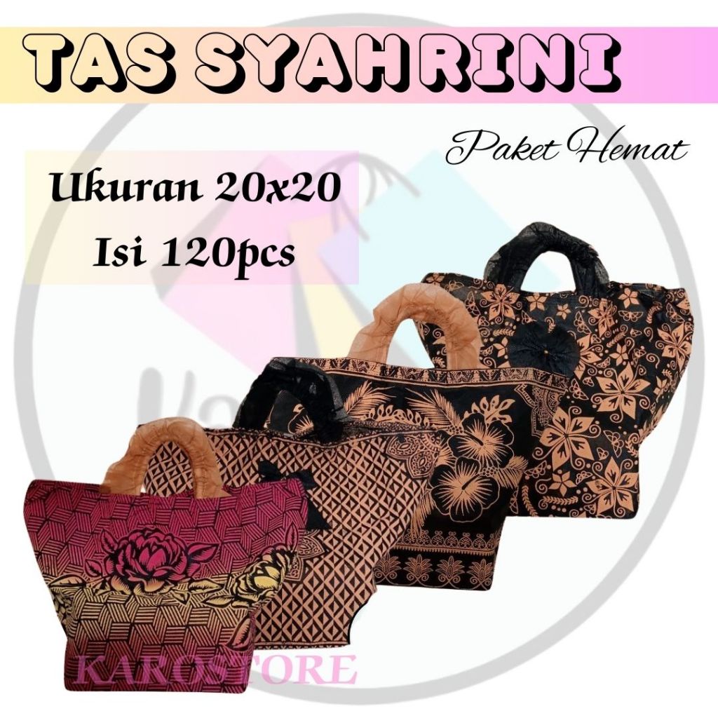 

Tas Hajatan ( Isi 120pcs ) Tas Syahrini Ukuran 20x20 Tas Goodiebag Tas Spundbond/Tas Nasi Kotak