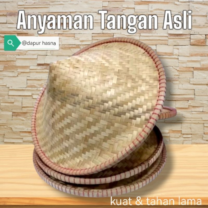 TUDUNG CETOK BAMBU CAPING ANYAMAN BAMBU TOPI PETANI BAMBU