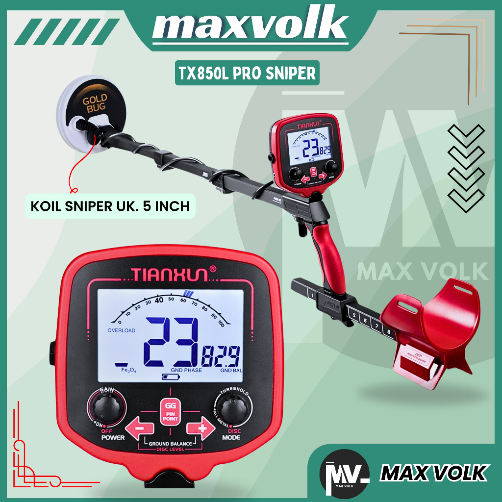 ⭐TIANXUN  TX850 PRO SNIPER COIL 5" METAL DETECTOR UNDERGROUND ALAT PENCARI EMAS TX850 PRO SNIPER TIA