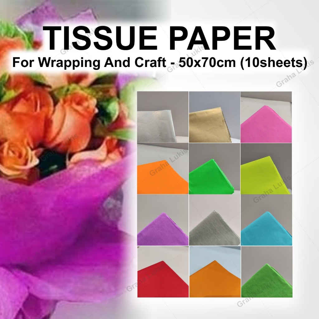 

Tissue Paper Colour For Wrapping 50x70cm 10 Lembar