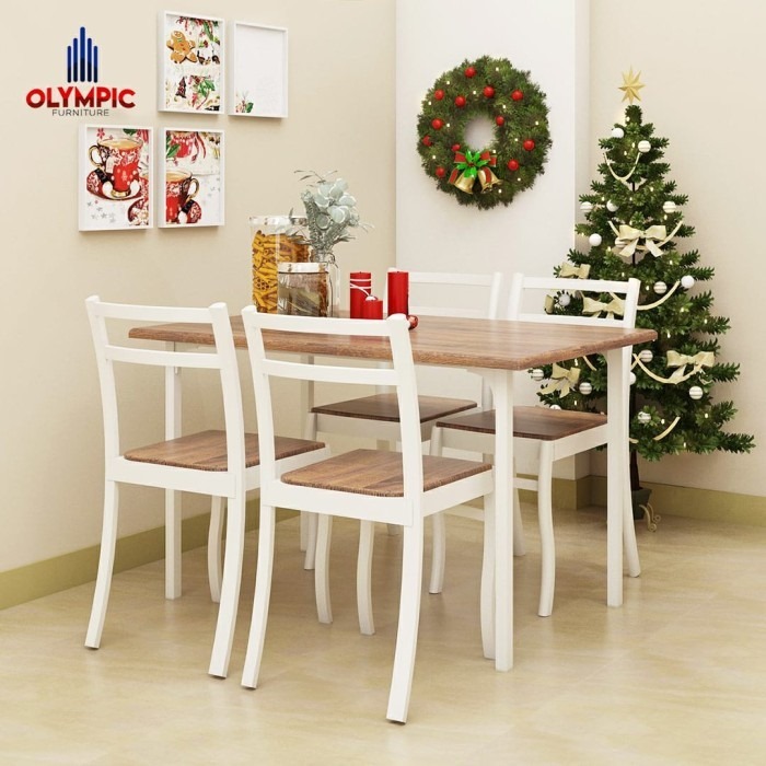 OLYMPLAST MEJA MAKAN + BANGKU DTM SIMPSON 4S BROWN