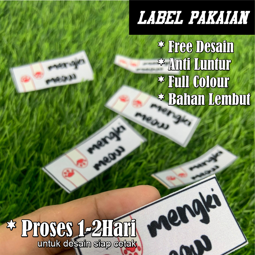 

( TERMURAH ) Label Baju | 6 CM X 1,5 CM | Label Hijab | Label Kaos | Label Custom Nama | Free Desain