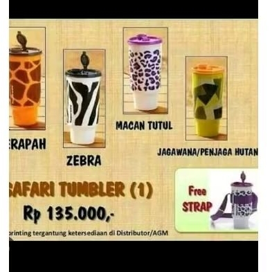 SAFARI TUMBLER 1 LITER FREE STRAP TUPPERWARE