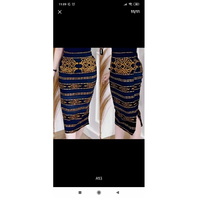 rok span wanita kantor kain tenun premium