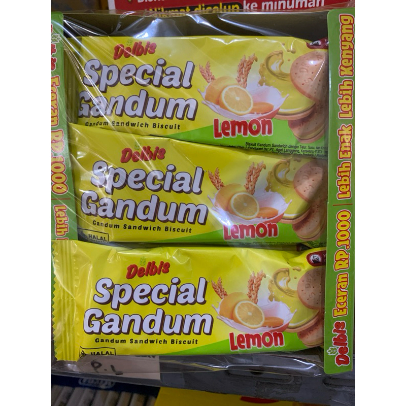 

Delbis Special Gandum Lemon Biskuit Sandwich (12x19,4gr)