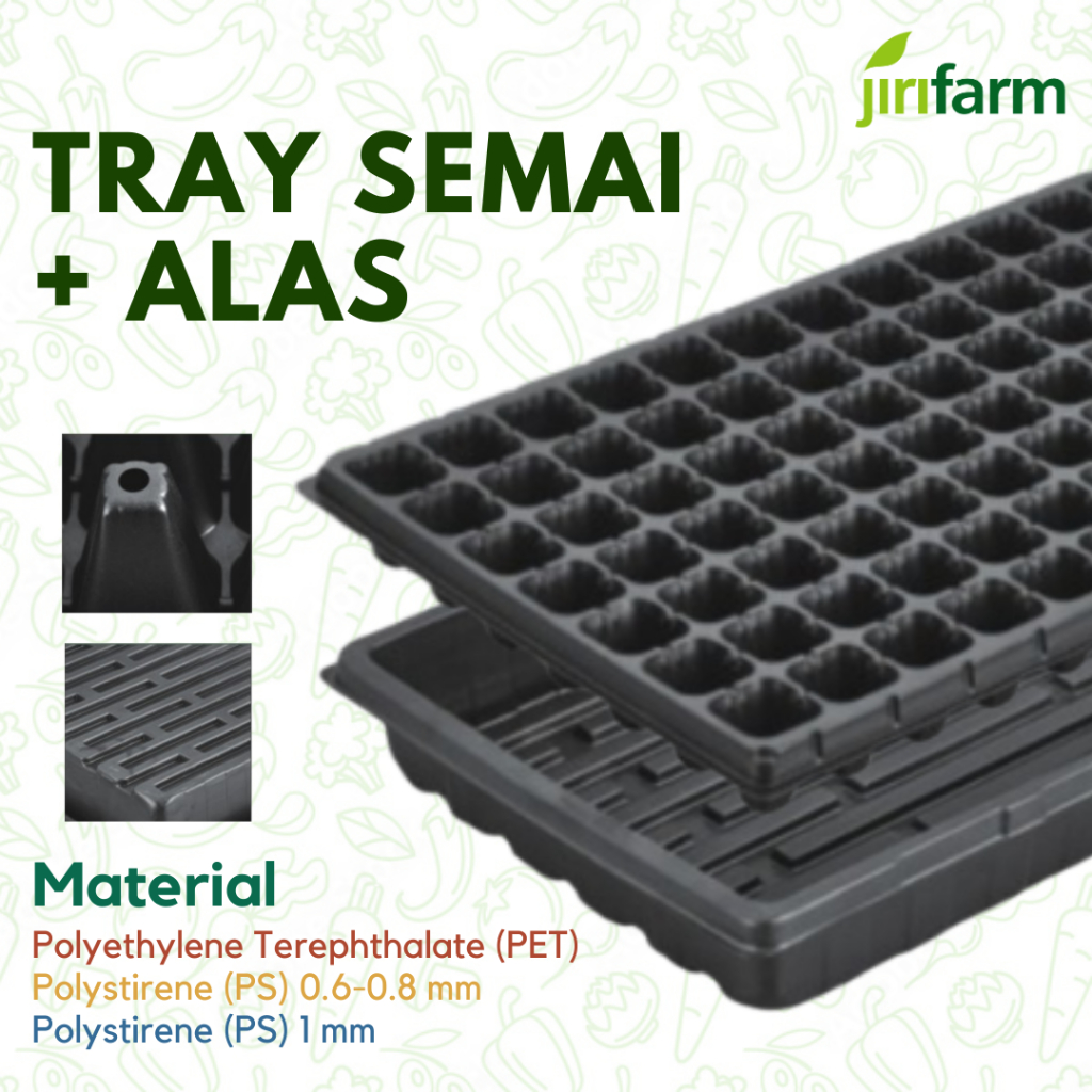 JIRIFARM Tray Semai Paket Tray Semai Tebal Bahan PS untuk Pembibitan Tanaman Paket Tray Semai Tebal 