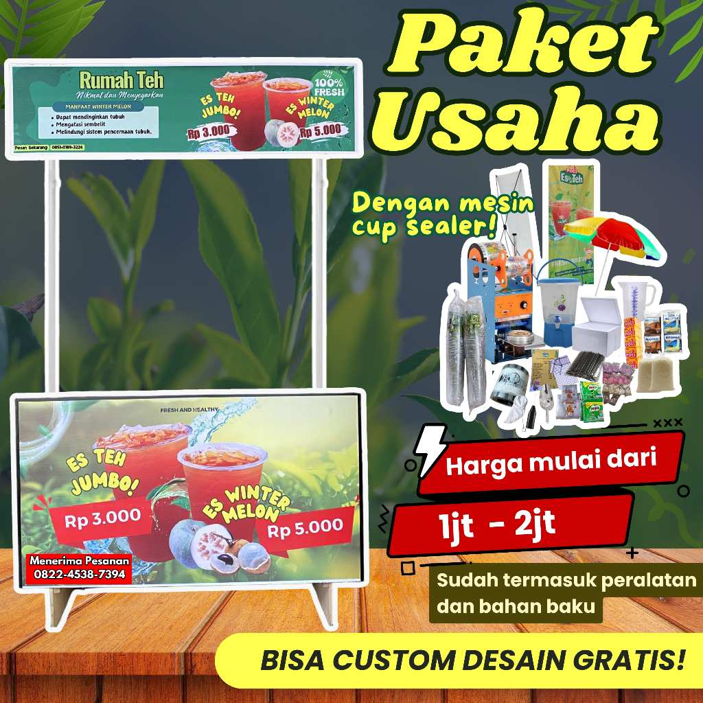 Paket Usaha Es Teh Franchise Lengkap Siap Jual Gratis Desain
