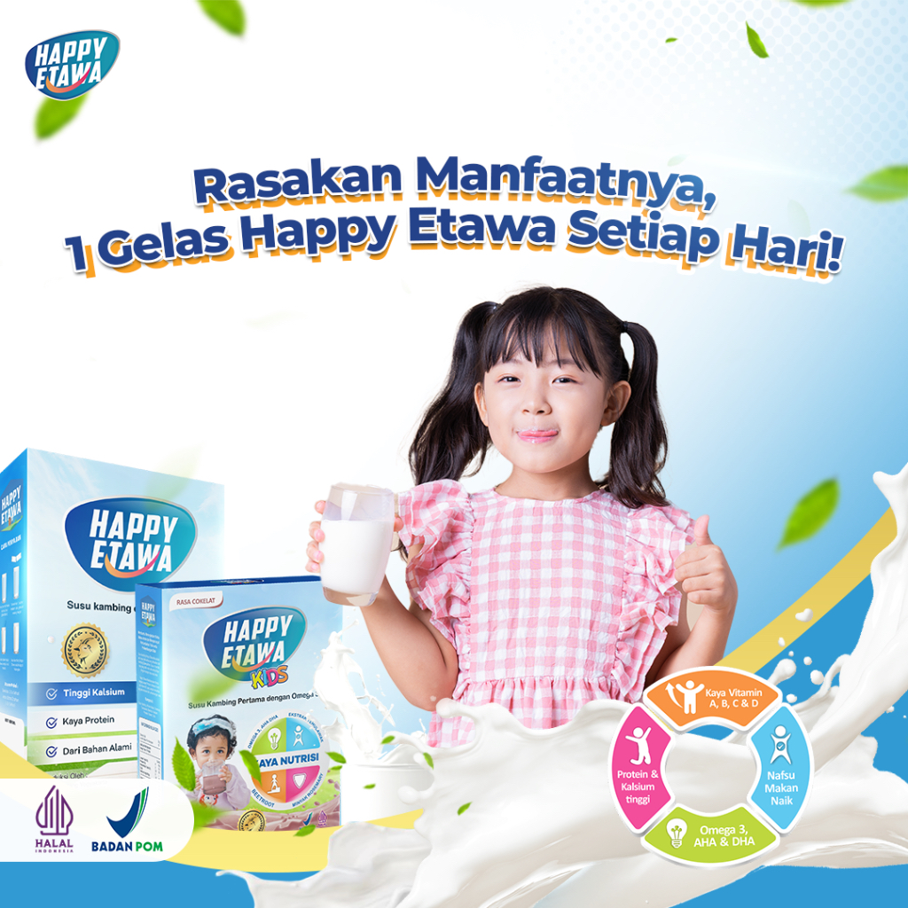 

2 BOX HAPPY ETAWA KIDS RASA VANILLA - Susu Etawa Anak dengan Nutrisi Lengkap