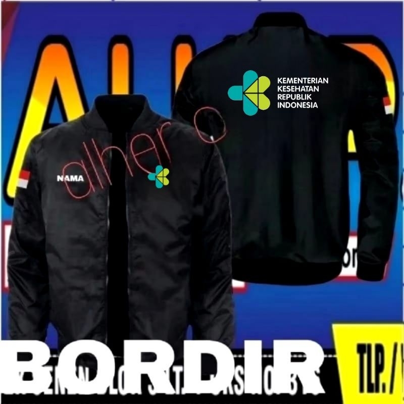 jaket bordir Kemenkes jaket bomber Kemenkes RI full bordir jaket Kemenkes jaket bomber kementrian ke