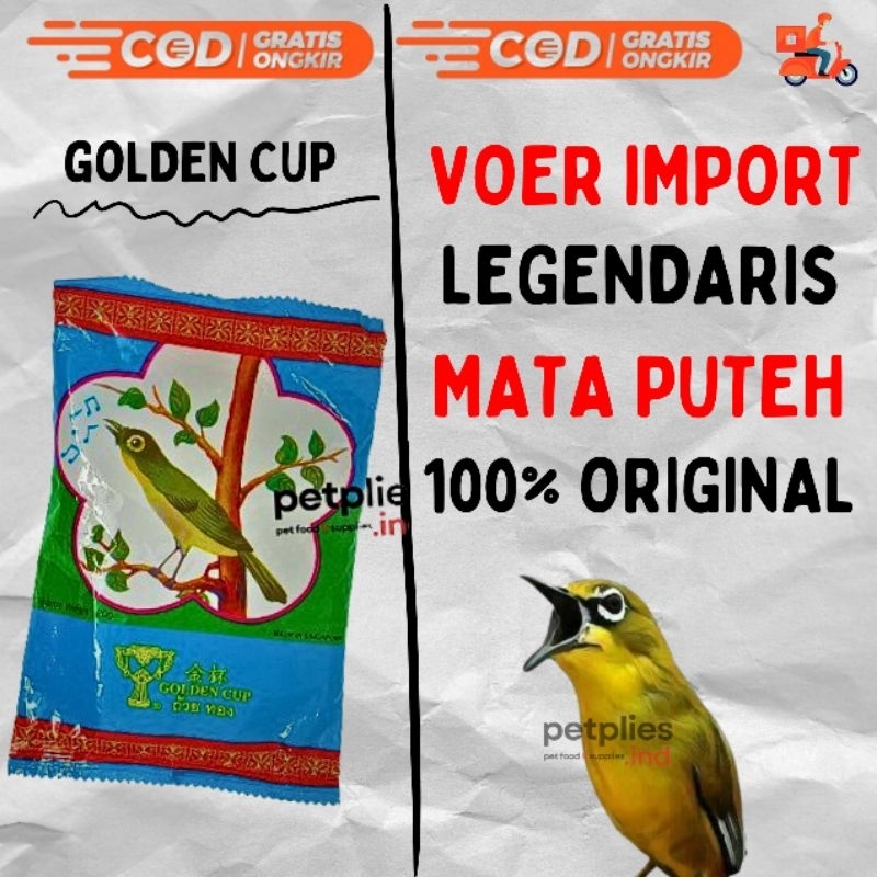 GOLDEN CUP - pakan burung pleci dosis tinggi original PAKAN BURUNG PLECI TINGGI PROTEIN KAMISAMA MET