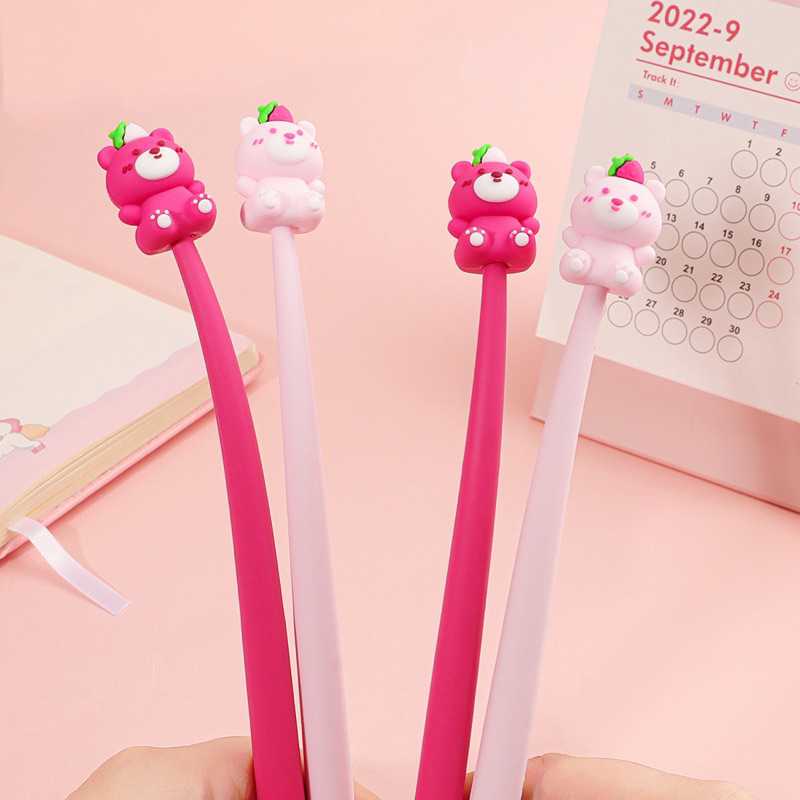 

Strawberry Bear Pen Pulpen Gel 0.5mm Tinta Hitam #t079