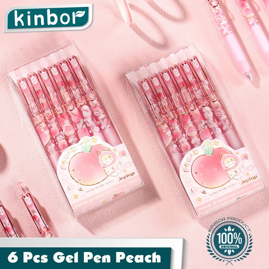 

6Pcs Pulpen Gel Mekanik Lucu Pink/ Gel Pen hitam dengan ketebalan 0.5mm