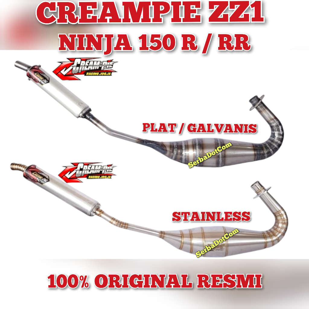 Promo KNALPOT CREAMPIE ZZ1 NINJA 150 RR ZZ1 STAINLESS SS PLAT GALVANIS ORIGINAL Crempi krimpi