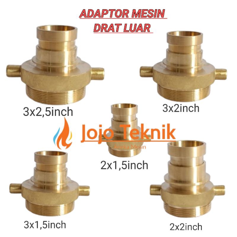 Adaptor Machino Drat luar untuk Penghubung Selang Pemadam