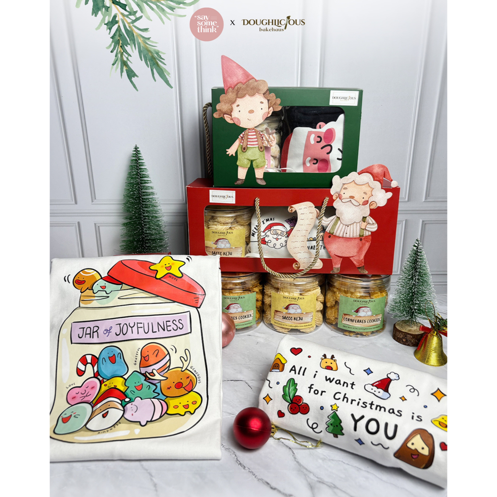 

Say Somethink Hampers Natal 2024 Unik/ hampers natal premium t-shirt & cookies