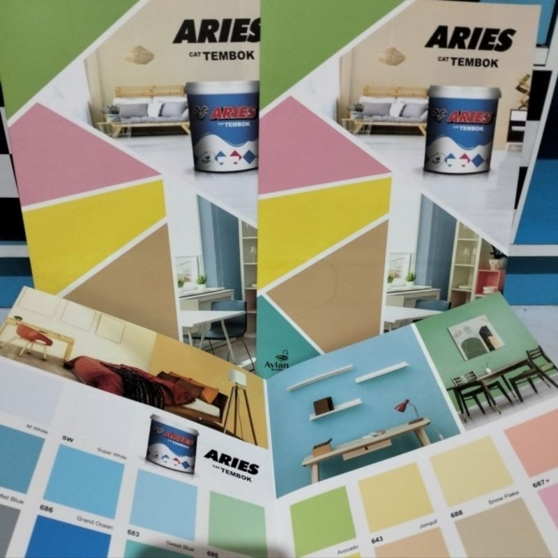 katalog cat tembok aries,catalog cat aries,kartu warna cat aries