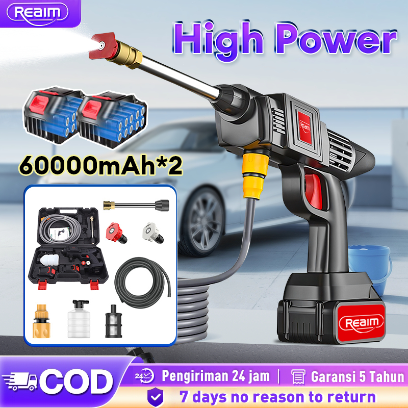 REAIM Alat Cuci Motor Semprot Cordless Mesin Cuci Mobil Jet Clean [Compatible Makita Batteries]