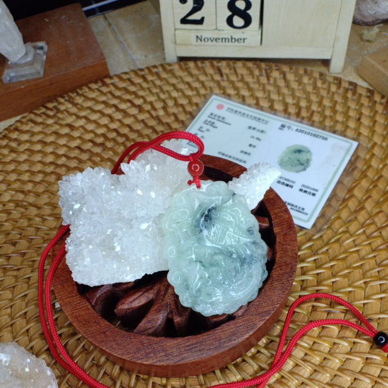 Kalung Necklace Pendant Phoenix Giok Jade Jadeite