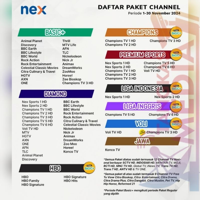 Nex Parabola Paket Bulanan ORIGINAL