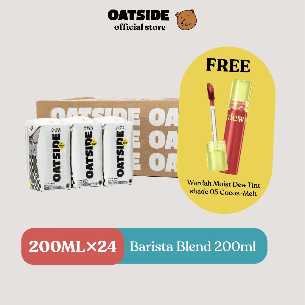 

[BUNDLING SPECIAL] OATSIDE Oat Milk Barista Blend 200 ml Straw FREE Wardah Moist Dew Tint Shade 05 - Cocoa Melt