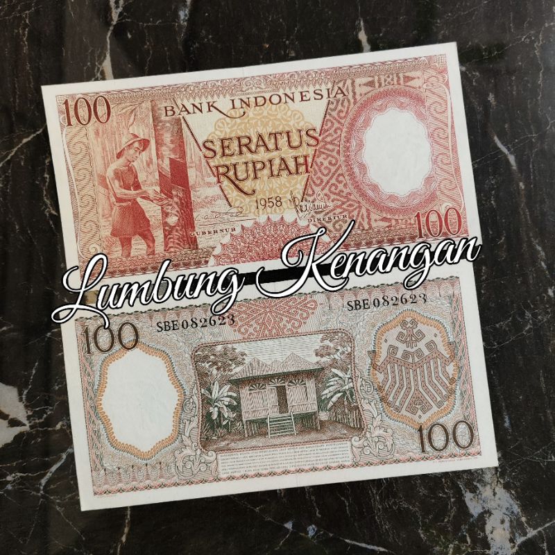 uang kuno 100 Rupiah Seri pekerja 1958