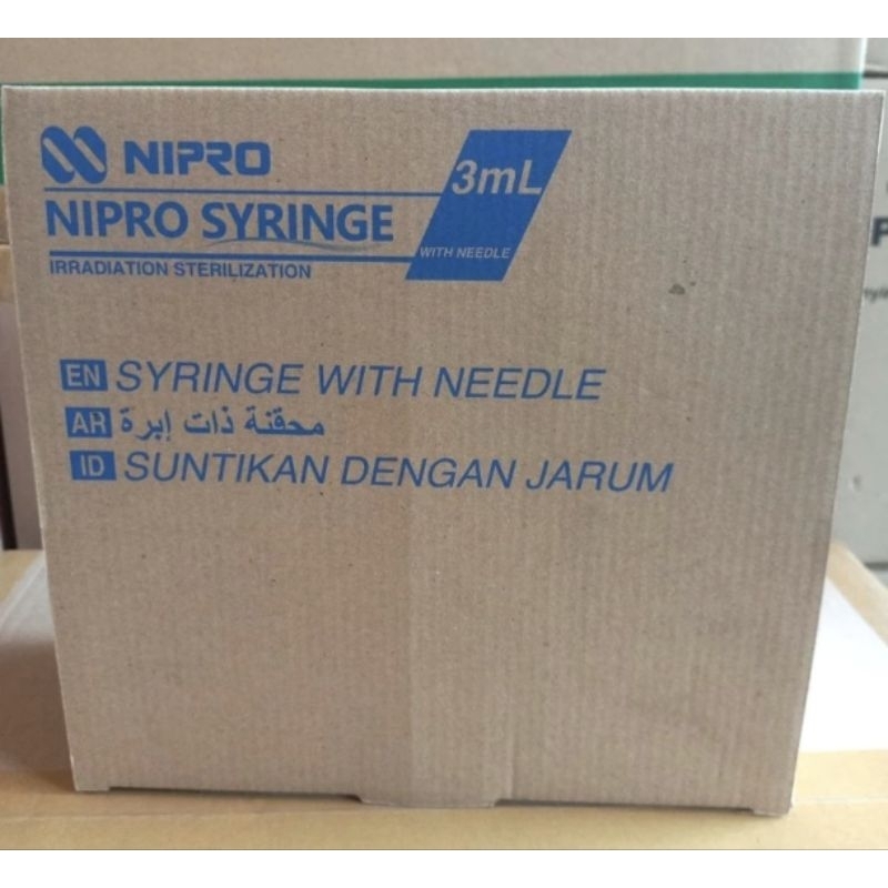 NIPRO Jarum Suntik 3ml, 5ml, 10ml 1 Box 100 Pcs