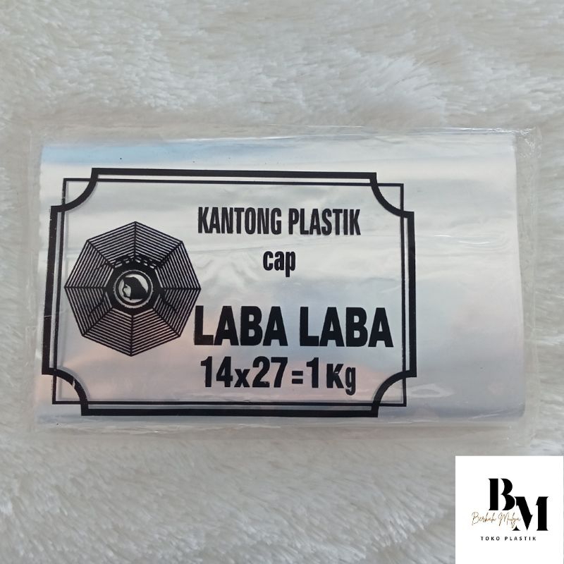Plastik Bening 14x27 1kg Laba Laba