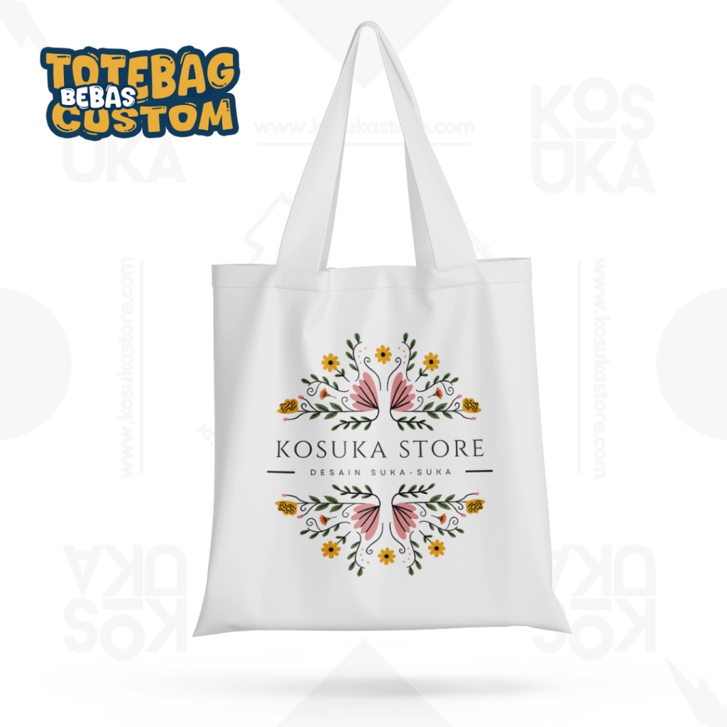 Tote Bag Kanvas Custom Totebag Landscape Totebag Portrait BAHAN TEBAL custom 1 hari jadi