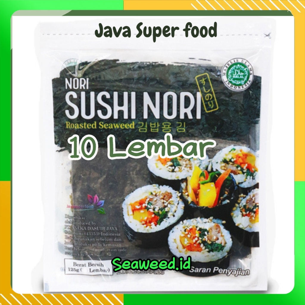 

Rumput Laut Seaweed Sushi Nori JAVA SUPER FOOD Halal MUI Kimbap Sushi