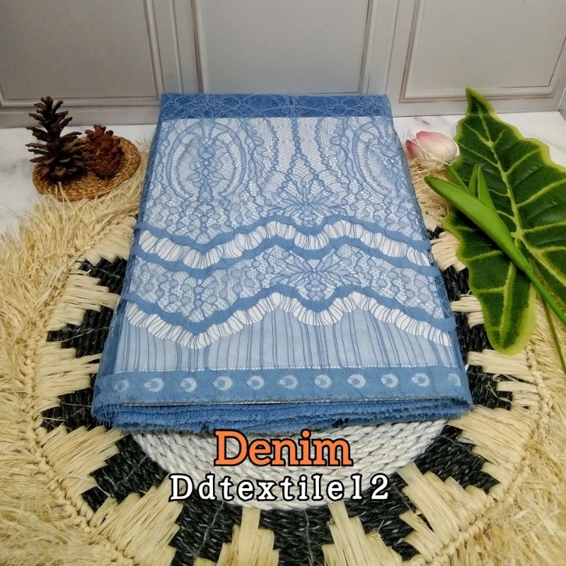 Bahan Brokat / Kain Brokat Chantily Lace Panel / Lace Chantily / Bahan Kebaya Santily /Bahan Brokat 