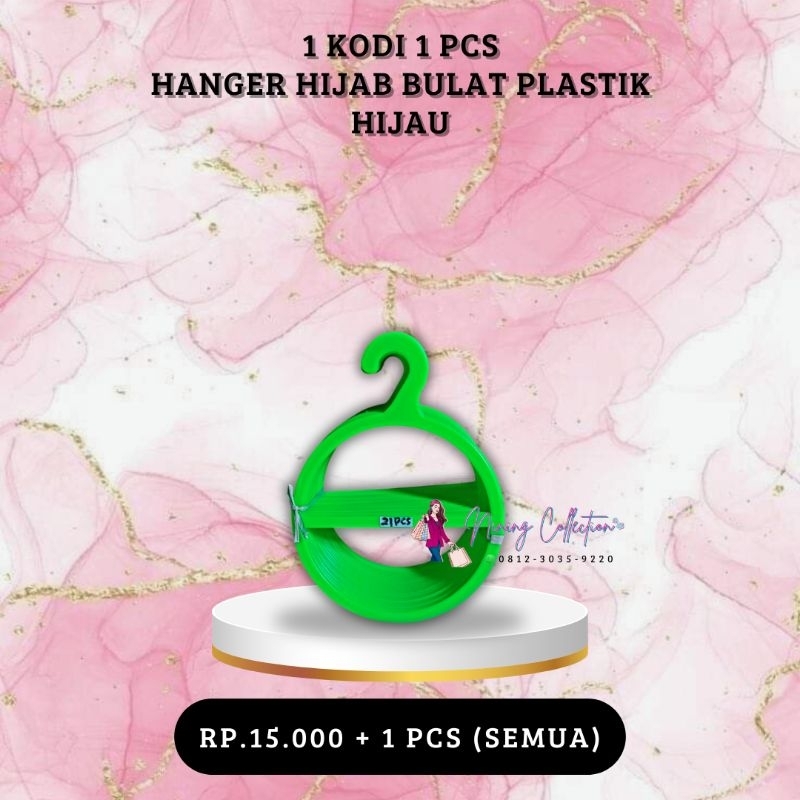 PRELOVED HANGER HIJAB BULAT PLASTIK HIJAU (BEKAS SEPERTI BARU)