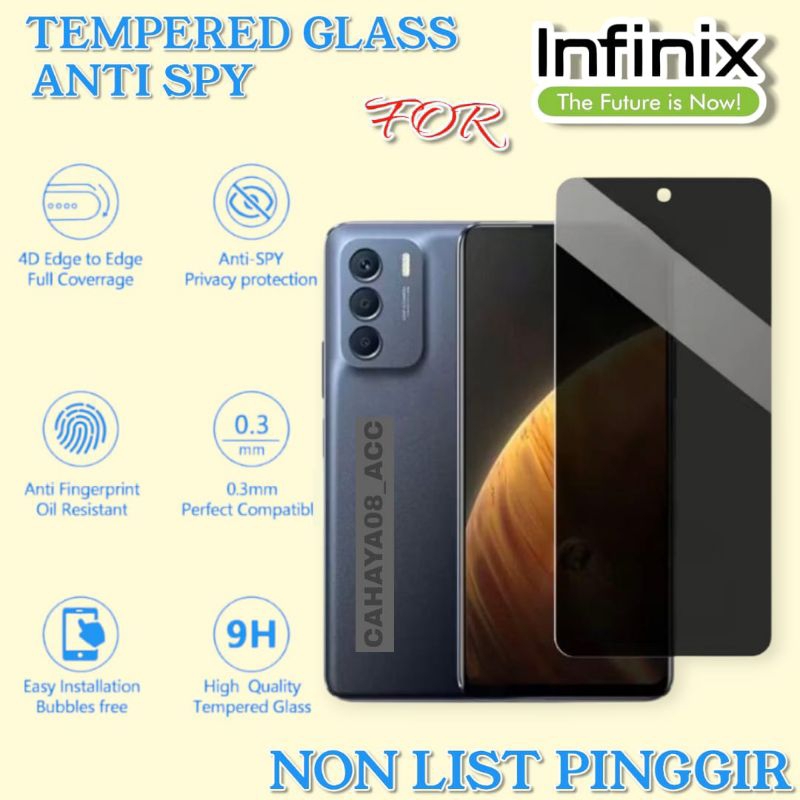Tempered Glass Anti Spy Infinix Smart 3 Plus 4 5 Pro 6 Hd Plus 7 Hd Anti Gores Aksesoris hp Android 