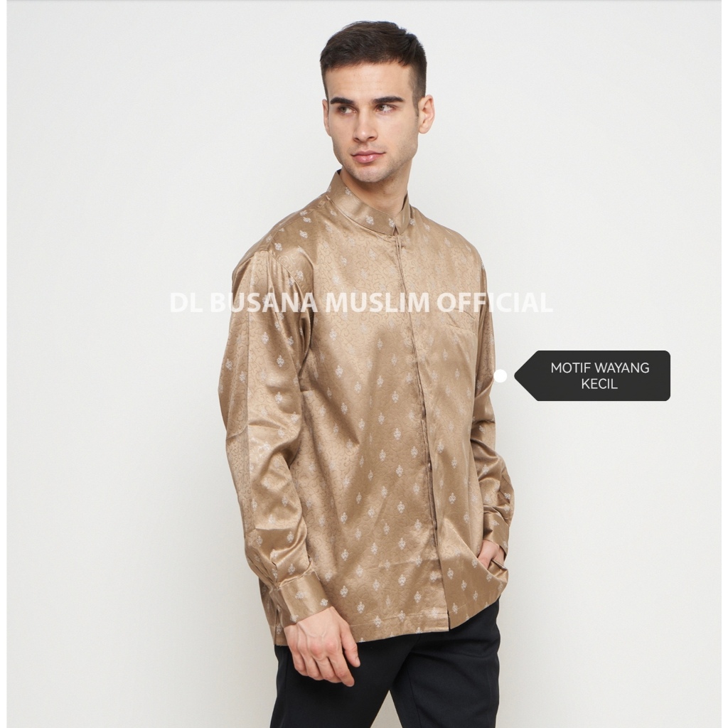 NEW Kemeja Koko Pria WARNA KHAKI GOLD, Baju Muslim DL, Baju Muslim Pria DL, Baju Koko Pria