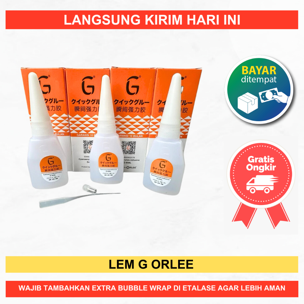 

Lem Cair G Korea Super Instant Glue Logam Asli 100 % Garansi Orlee