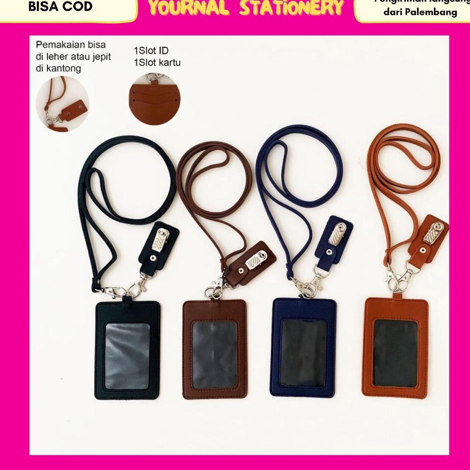 

Serba Istimewa Lanyard ID Flashee Card Holder Kulit Termasuk Tali Dan Penjepit Name Tag Kulit Flashee Custom Nama Logo Perusahaan