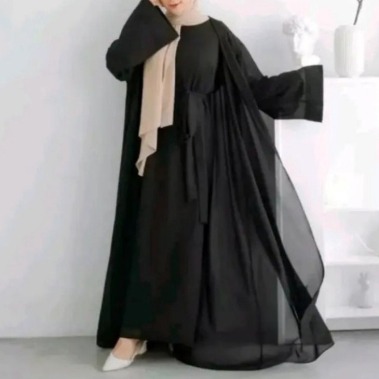 Kirim Segera  baju syari terbaru gamis Abaya Turkey set outer iner Kekinian Remaja putri spotmaster