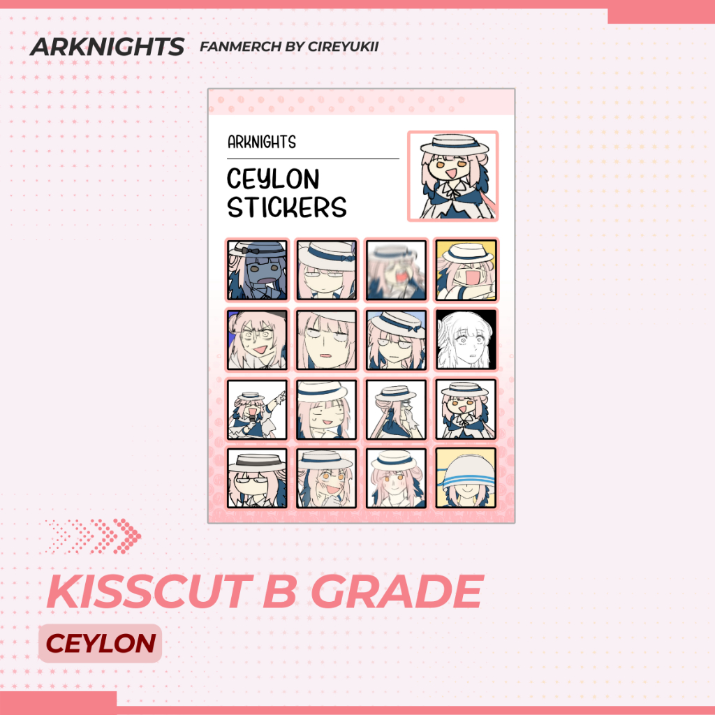 

[B-GRADE] Arknights Ceylon KISSCUT STICKER A6