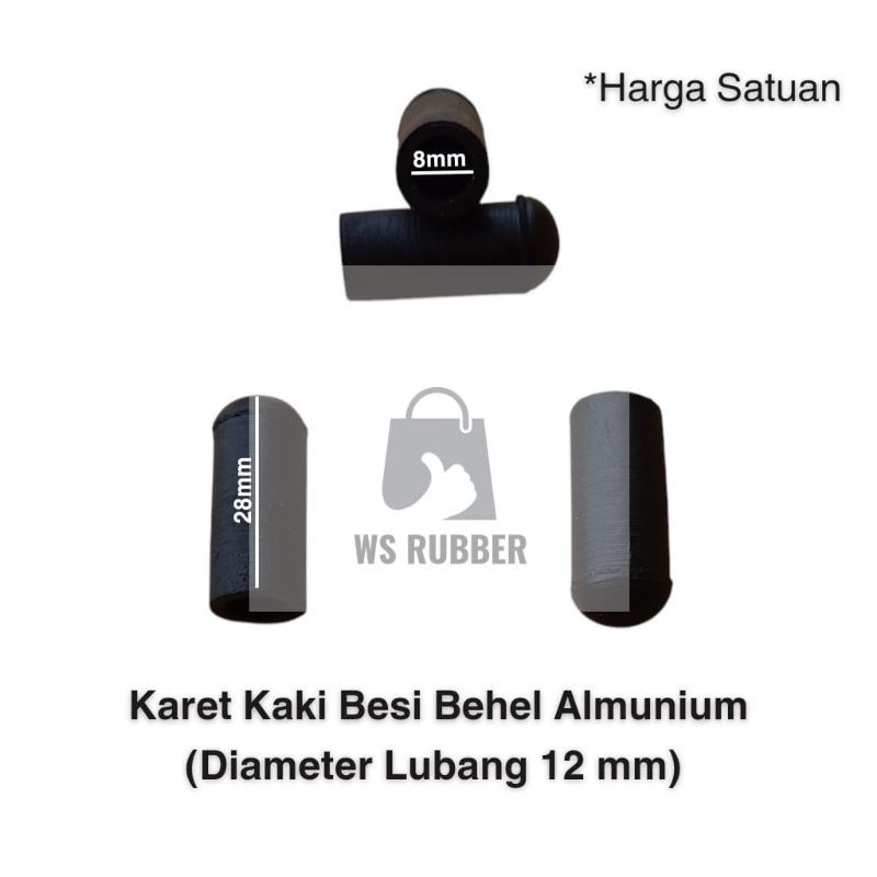 Karet Kaki Besi Behel Almunium 8mm Diameter Lubang 8mm Karet Kaki Meja Karet Kaki Kursi Karet Kaki R