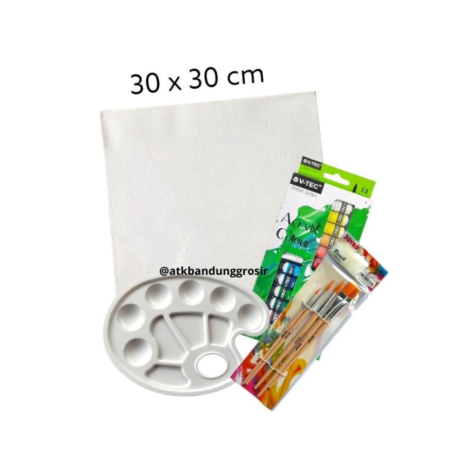 

Murah Pilihan Paket Melukis Lengkap Set 4 in 1 Set Kanvas 3x3 Kuas Palet dan Cat Acrylic Set