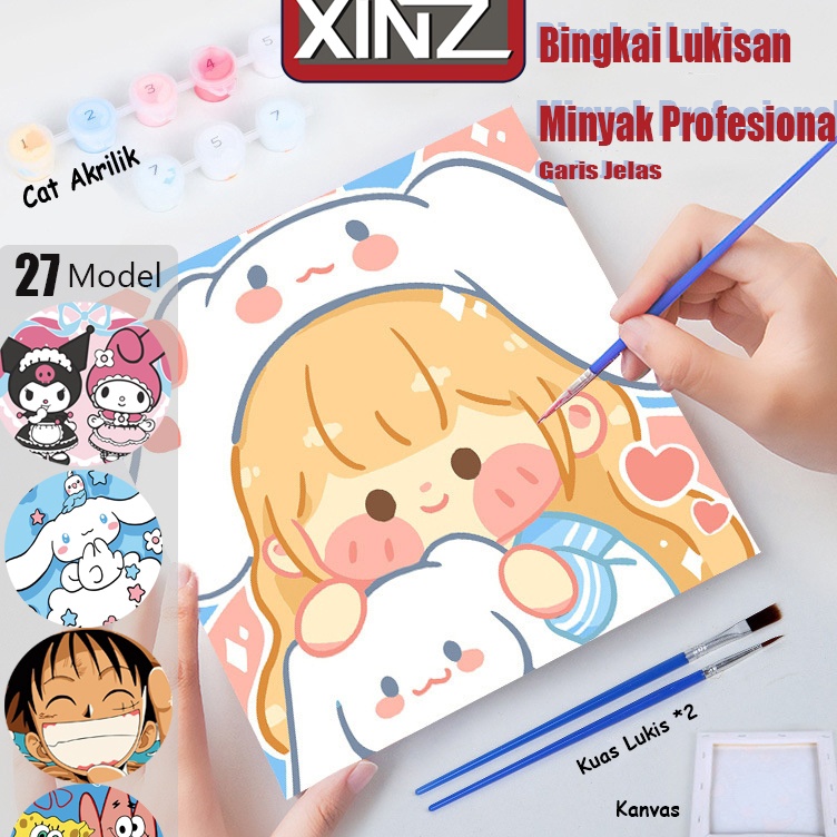 

Super Produk XiNZ Paint By Number 2x2cm Kit Kartun DIY Painting Kit Canvas Paint By Number Digital Melukis