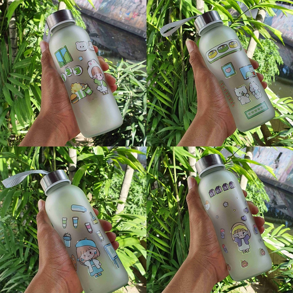 Botol Minum Doff 420ml / Botol Air Kaca Doff