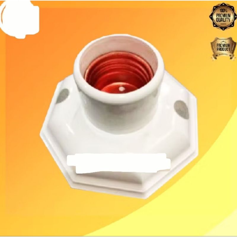 DX 513 Dexta Fitting Plafon E27 Lampu Rumah Segi 8 DX513 Fiting Colokan Cok sambung Sambungan kuning